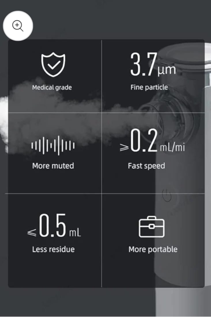 LifeCare Portable Mesh Nebulizer - Dual Power Ultrasonic Atomizer Best Nebulizer For Kids And Adults