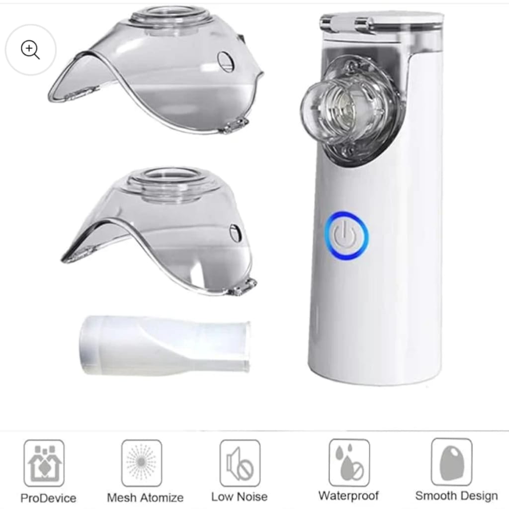 LifeCare Portable Mesh Nebulizer - Dual Power Ultrasonic Atomizer Best Nebulizer For Kids And Adults